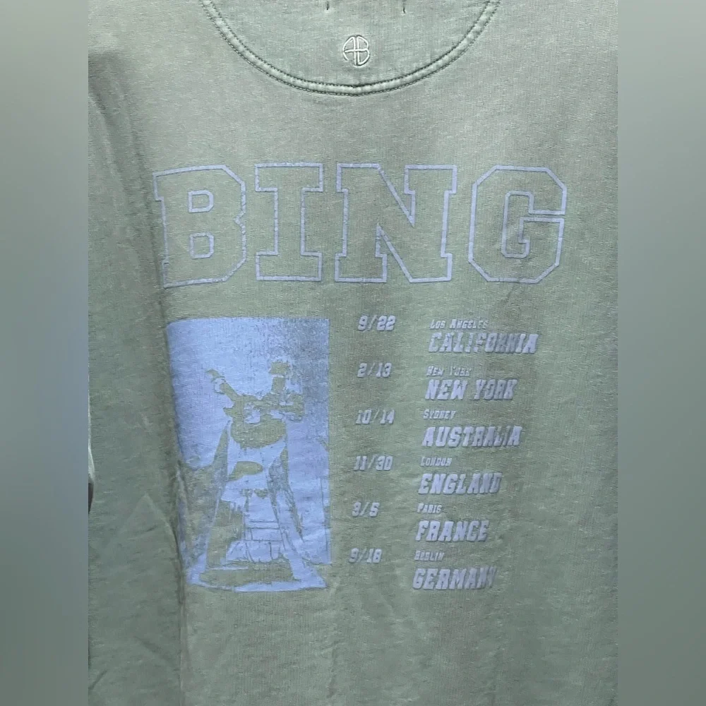 Anine Bing Cody Bing Live Sweatshirt Sage Green Oversized XS NWOT - Picture 4 of 8